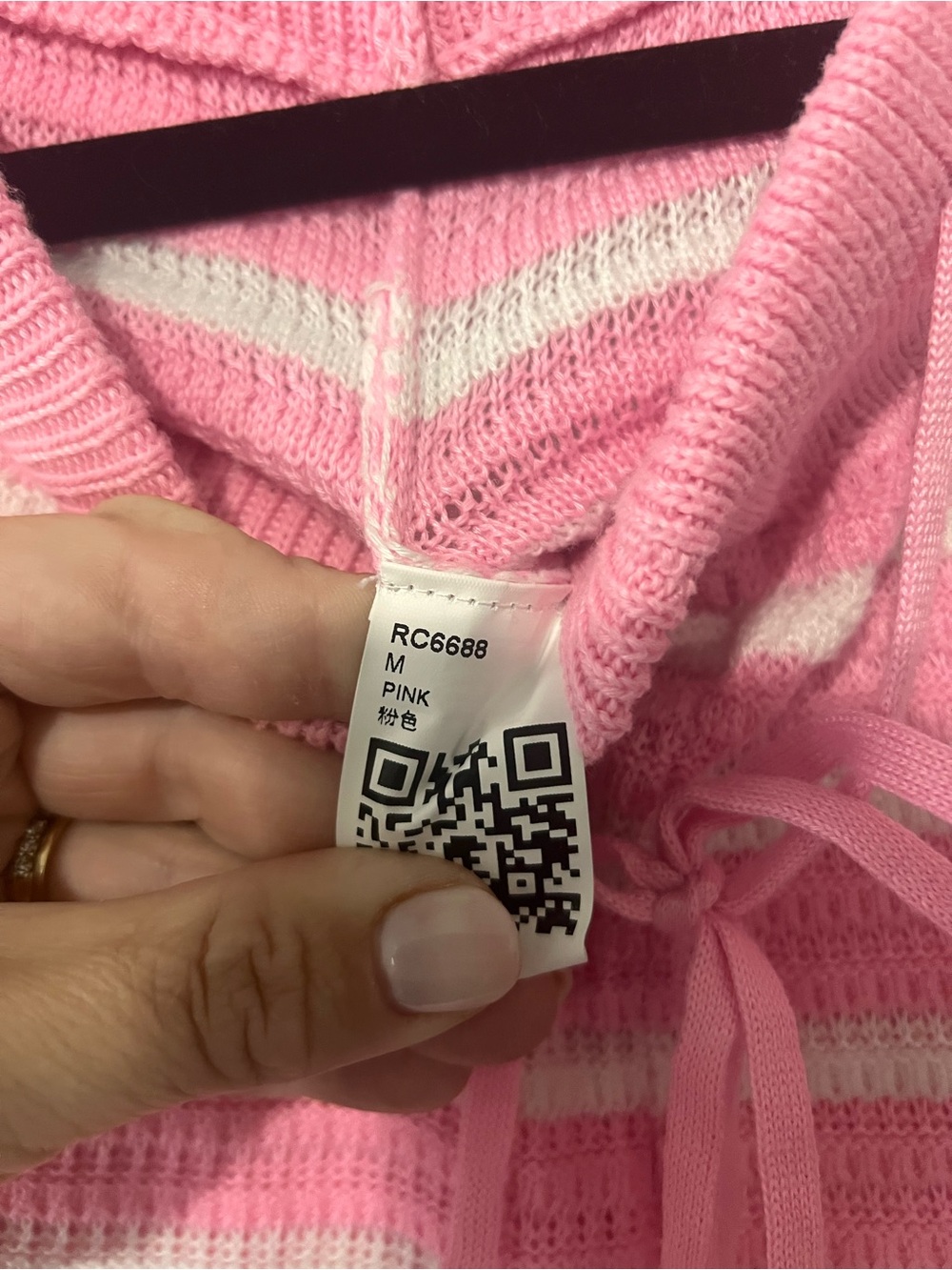 Two-Piece Striped Pink and White Knit Set - Picture 6 of 6